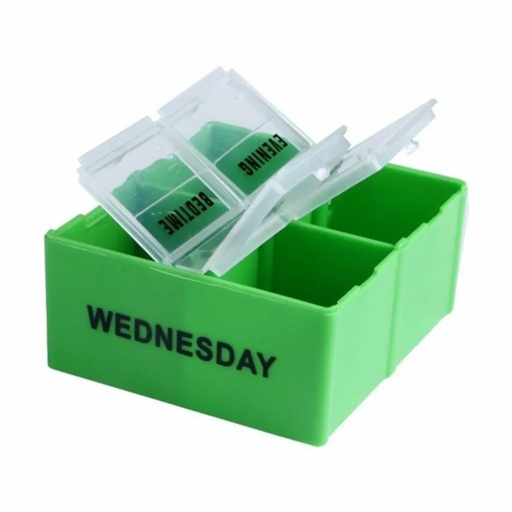 FineLife 7 Day Weekly Pill Organizer AM PM Vitamin Medicine Storage Travel Case